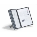 Durable Black Polypropylene A4 Document Stand Holder 5 Pockets 10 Sheet Capacity 380mm Height 230mm Width 400mm Depth 5540-01