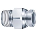 SMC KQG2 Series Stainless Steel Pneumatic Fitting 6mm Push-in Male Threaded-to-Tube, M5 