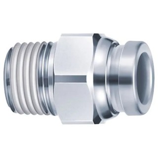 SMC KQG2 Series Stainless Steel Pneumatic Fitting 6mm Push-in Male Threaded-to-Tube, M5 
