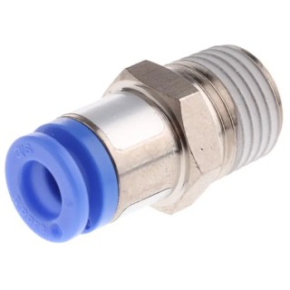 SMC Pneumatic Fitting 8mm Push-in, Male, 1/8 in Threaded-to-Tube Connection, Brass, Max 60°C, 1 Mpa KQ2H08-01NS