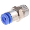 SMC Pneumatic Fitting 8mm Push-in, Male, 1/8 in Threaded-to-Tube Connection, Brass, Max 60°C, 1 Mpa KQ2H08-01NS