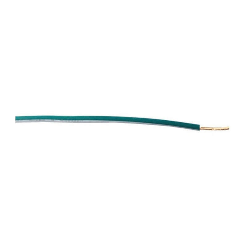 RS PRO Green and White Automotive Hook Up Wire 57/0.15 mm Strands, 30 m Length, Polyvinyl Chloride Insulated, 600V 122-5875