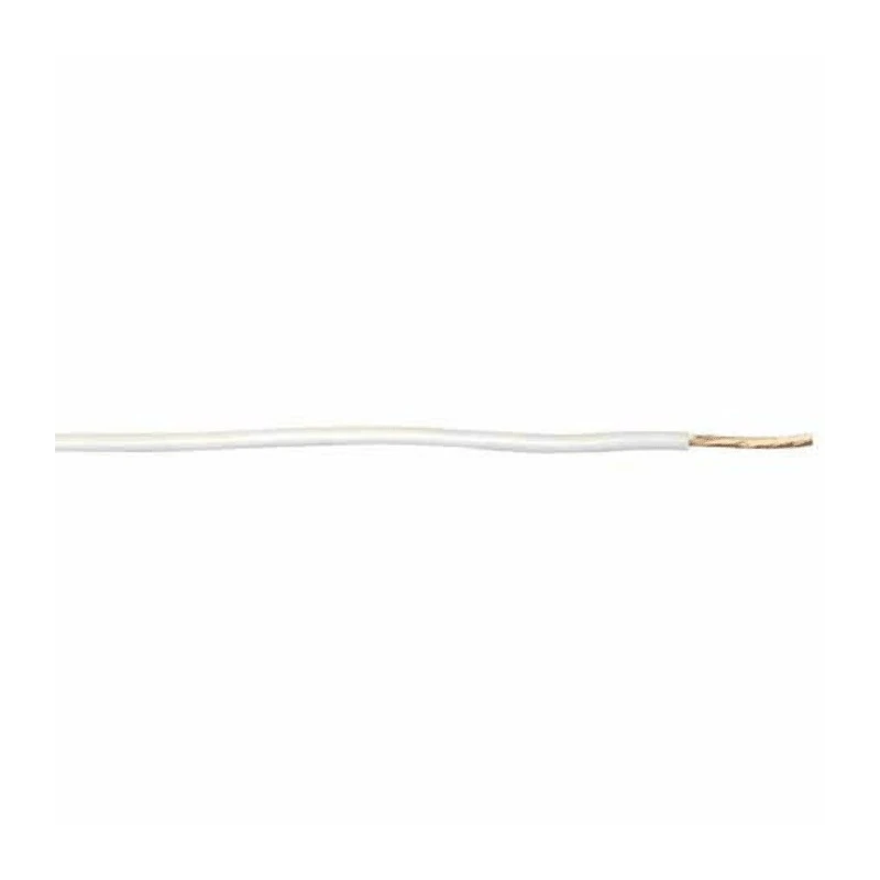 RS PRO White Hook Up Wire 115/0.15 mm Core Strands, 30 m Length, 600V, Flame Retardant PVC Jacket 122-5882