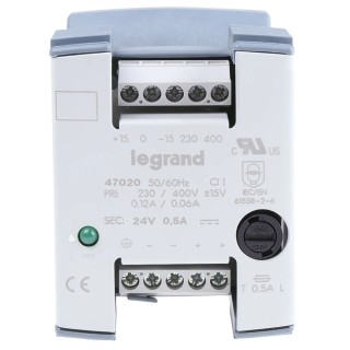 Legrand Linear DIN Rail Power Supply 400V AC Input, 24V DC Output, 500 mA, 12W 0 470 20