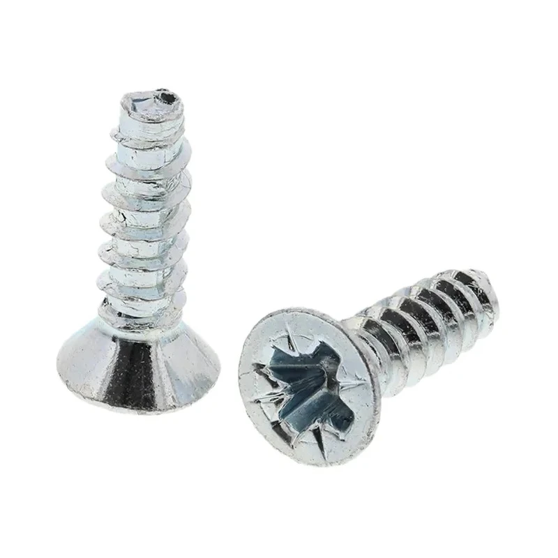 RS PRO Bright Zinc Steel Countersunk Head Self-Tapping Screw 13mm Thread Size 6 482-7506