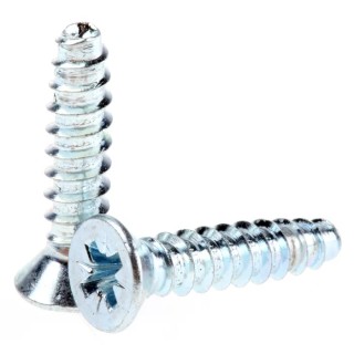 RS PRO Bright Zinc Steel Countersunk Head Pozidriv Self-Tapping Screw 19 mm Thread Size 8 482-7512