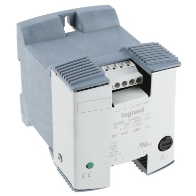 Legrand Linear DIN Rail Power Supply 400V AC Input 24V DC, 2.5A Output DC 60W 0 470 22