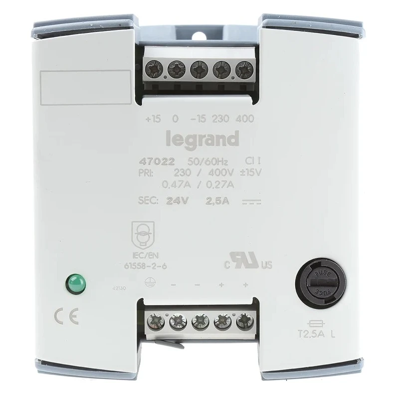 Legrand Linear DIN Rail Power Supply 400V AC Input 24V DC, 2.5A Output DC 60W 0 470 22
