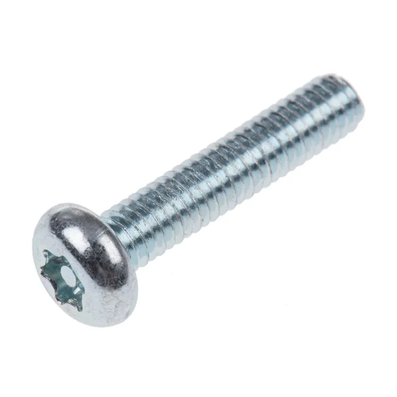 RS PRO Tamper Proof Bright Zinc Steel Pan Head Security Screw M4 x 20 mm 482-8335
