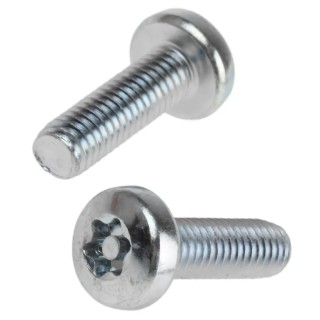 RS PRO Tamper Proof Security Screw, Bright Zinc Steel, Pan Head, Pin Hex Recess, Thread Size M6 x Length 20 mm 482-8391