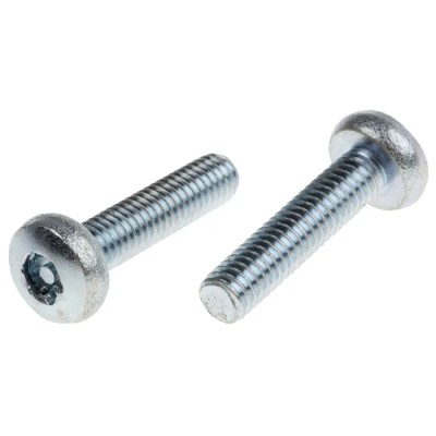 RS PRO Tamper Proof Security Screw M6 x 25 mm Bright Zinc Steel Pan Head Pin Hex Recess 482-8414