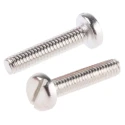 RS PRO Slot Pan Brass Machine Screw 12 mm M2.5 12mm Length Nickel Plated DIN 85 482-8470