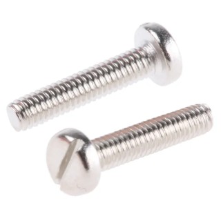 RS PRO Slot Pan Brass Machine Screw 12 mm M2.5 12mm Length Nickel Plated DIN 85 482-8470