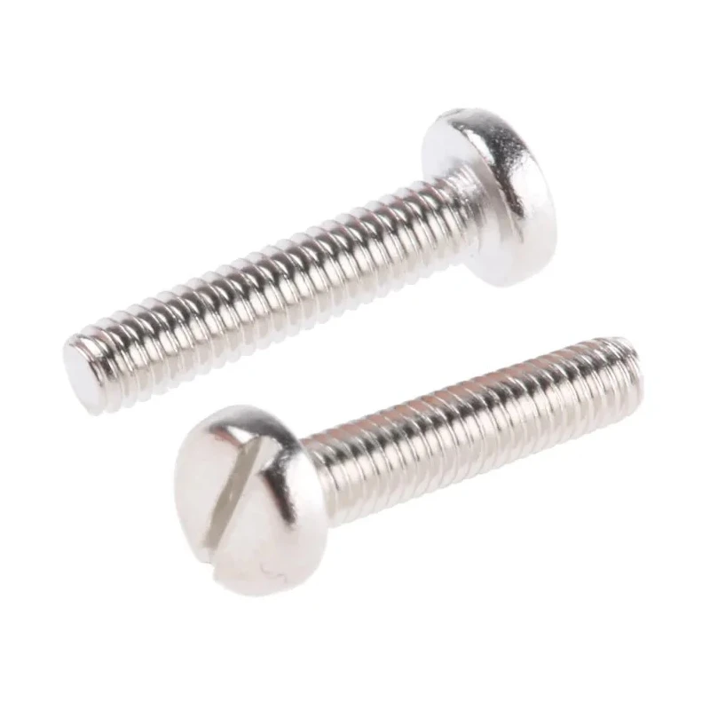 RS PRO Slot Pan Brass Machine Screw 12 mm M2.5 12mm Length Nickel Plated DIN 85 482-8470