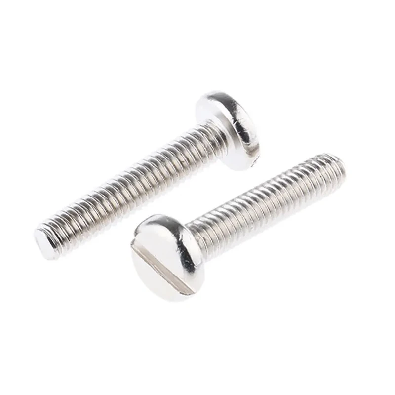 RS PRO Slot Pan Brass Machine Screw 20 mm M4 Nickel Plated DIN 85 482-8672