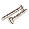 RS PRO Nickel Plated Brass Slot Pan Head Machine Screw M6 Thread 40 mm Length 482-8874