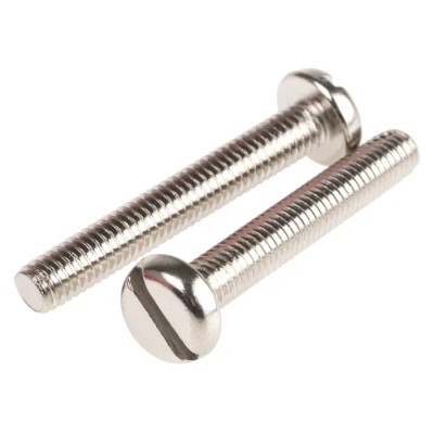 RS PRO Nickel Plated Brass Slot Pan Head Machine Screw M6 Thread 40 mm Length 482-8874