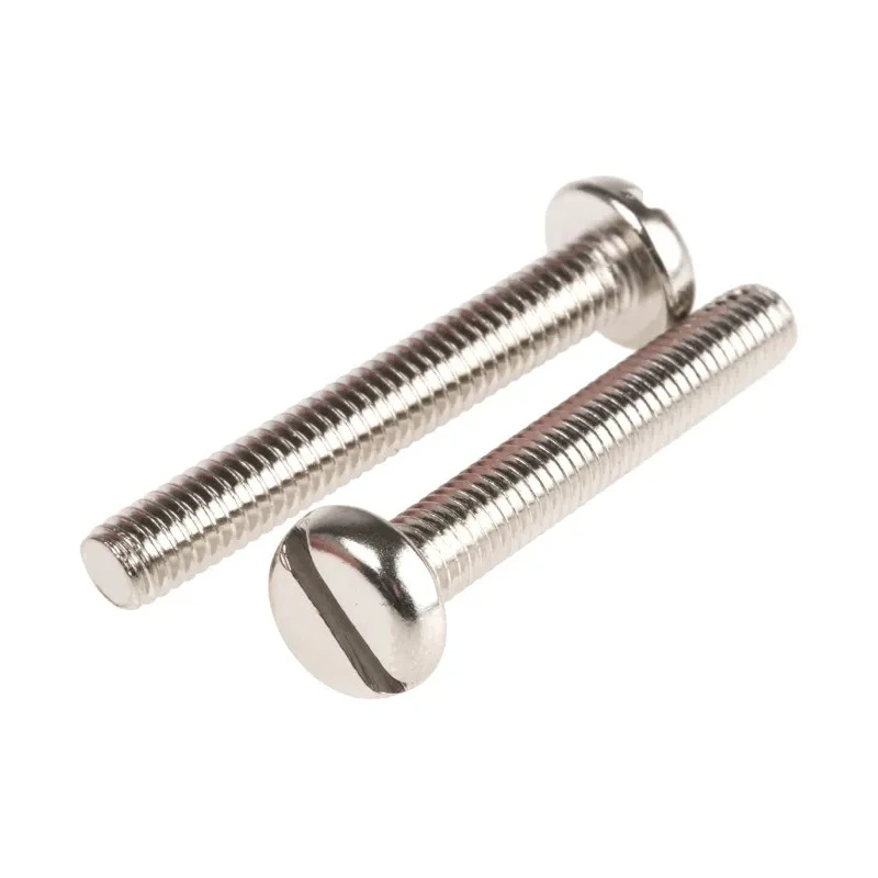 RS PRO Nickel Plated Brass Slot Pan Head Machine Screw M6 Thread 40 mm Length 482-8874