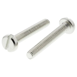 RS PRO Nickel Plated Brass Slot Pan Head Machine Screw M4 Thread, 25 mm Length 482-8688