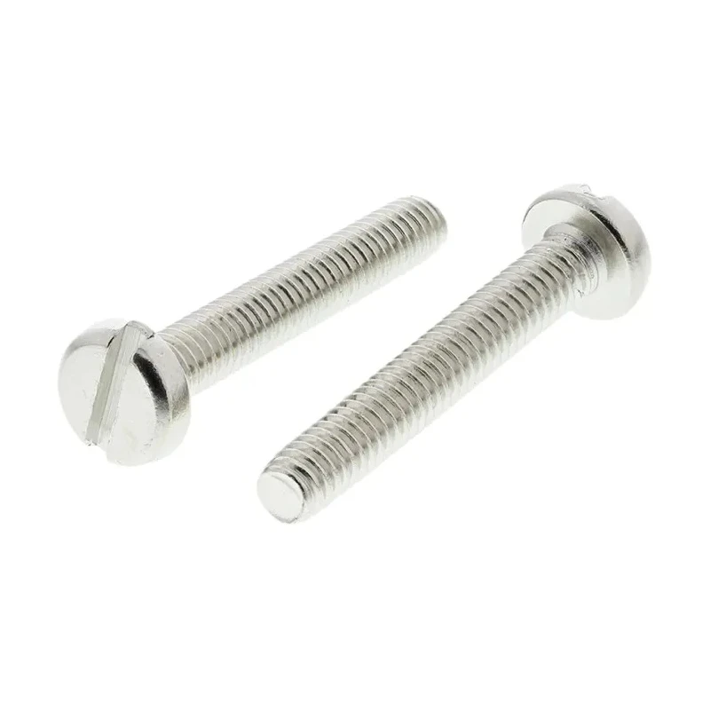 RS PRO Nickel Plated Brass Slot Pan Head Machine Screw M4 Thread, 25 mm Length 482-8688