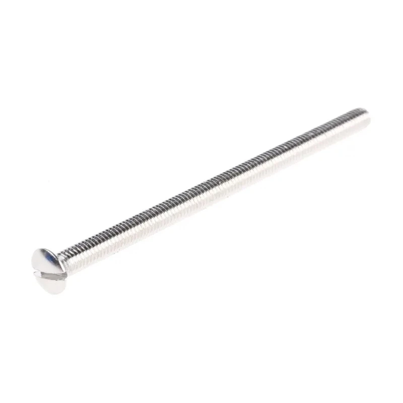 RS PRO Slot Raised (Countersunk) Nickel Plated Brass Machine Screw M3.5 60 mm 482-9625