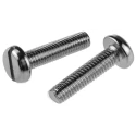 RS PRO Nickel Plated Brass Slot Pan Head Machine Screw M6 Thread 25 mm Length 482-8852