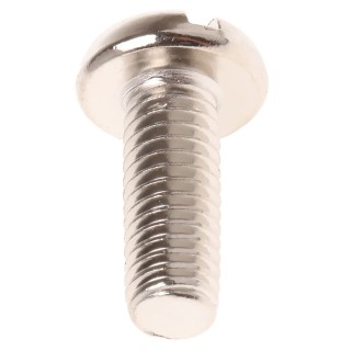 RS PRO Slot Pan Brass Machine Screw 16 mm M6 Nickel Plated DIN 85 482-8824