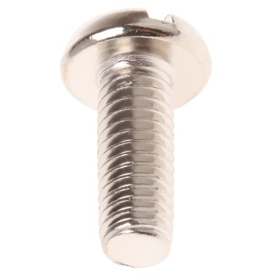 RS PRO Slot Pan Brass Machine Screw 16 mm M6 Nickel Plated DIN 85 482-8824