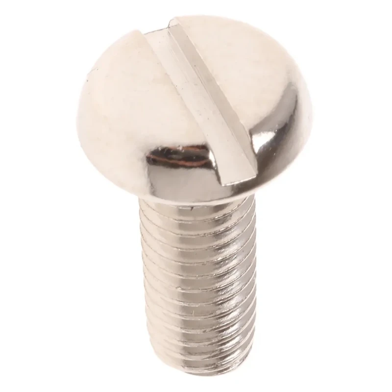 RS PRO Slot Pan Brass Machine Screw 16 mm M6 Nickel Plated DIN 85 482-8824