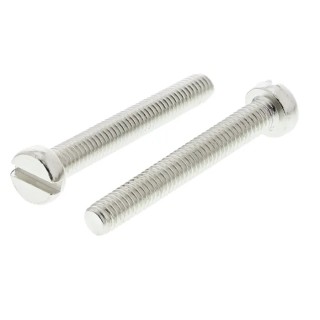 RS PRO Slot Cheese Brass Machine Screw 30 mm M4 Nickel Plated DIN 84 482-9899