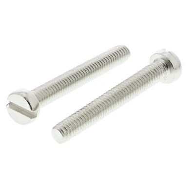 RS PRO Slot Cheese Brass Machine Screw 30 mm M4 Nickel Plated DIN 84 482-9899