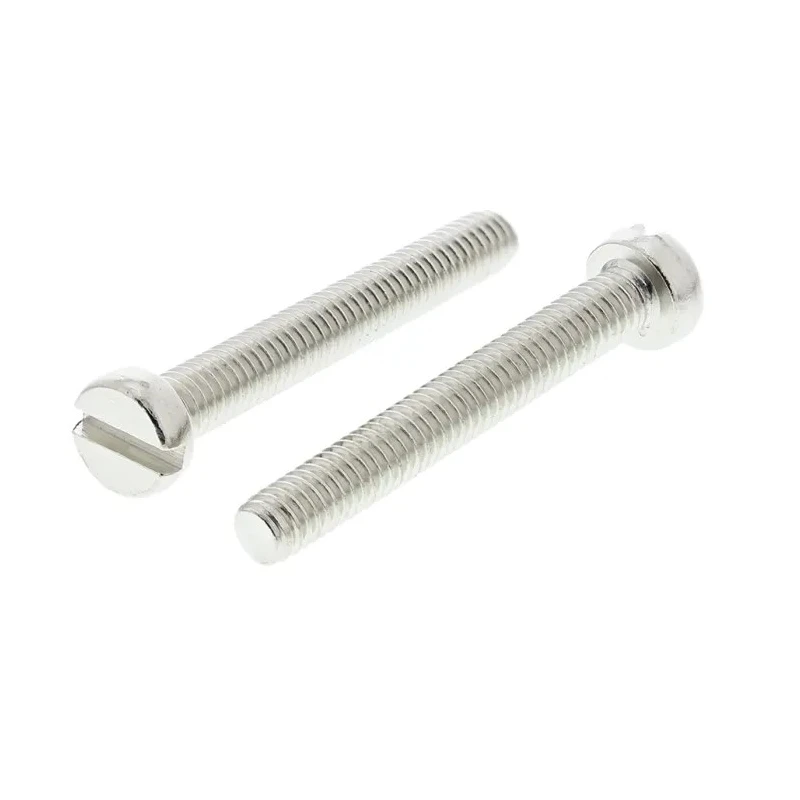RS PRO Slot Cheese Brass Machine Screw 30 mm M4 Nickel Plated DIN 84 482-9899