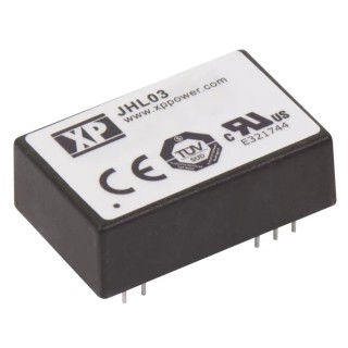 XP Power DC/DC Converter 5V DC 600mA 17V DC Input 10V Input 3W Through Hole JHL03