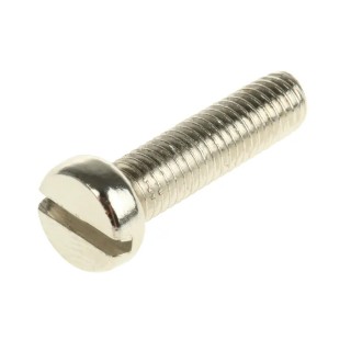 RS PRO Slot Cheese Head Brass Machine Screw Nickel Plated 20 mm M5 482-9956
