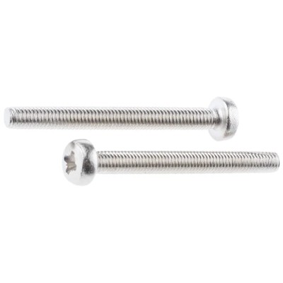 RS PRO Pozidriv Pan Brass Machine Screw 30 mm M3 483-0142