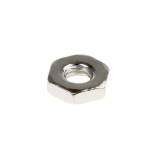 RS PRO Nickel Brass Hex Nut M2.5, Half Type, Nickel Finish, DIN 439 B 483-0322