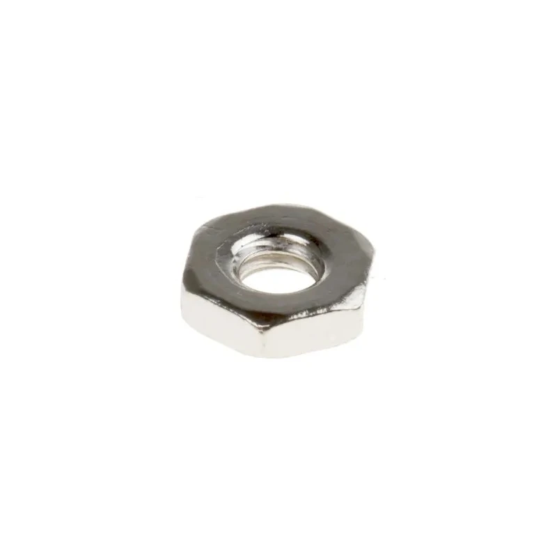 RS PRO Nickel Brass Hex Nut M2.5, Half Type, Nickel Finish, DIN 439 B 483-0322