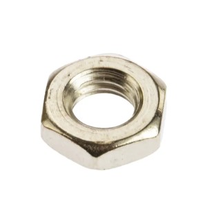 RS PRO Nickel Brass Hex Nut M6 Half Type with Nickel Finish Overall Height 3.2mm DIN 439 B 483-0439