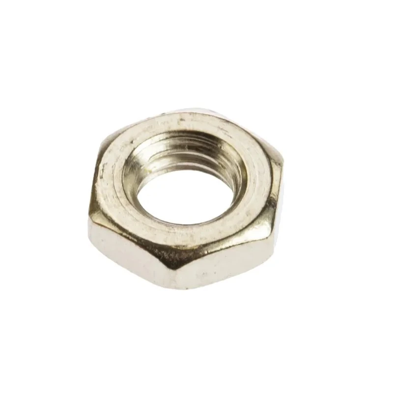 RS PRO Nickel Brass Hex Nut M6 Half Type with Nickel Finish Overall Height 3.2mm DIN 439 B 483-0439