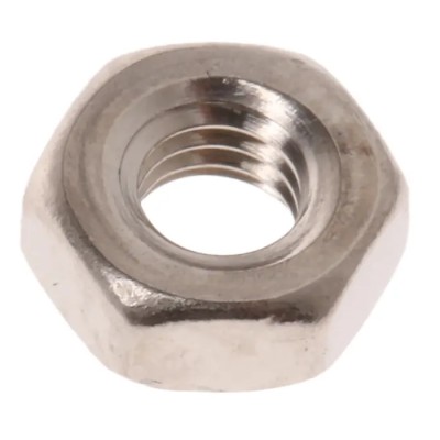 RS PRO Nickel Plated Brass Hex Nut M3 DIN 934 2.4mm Overall Height 483-0502