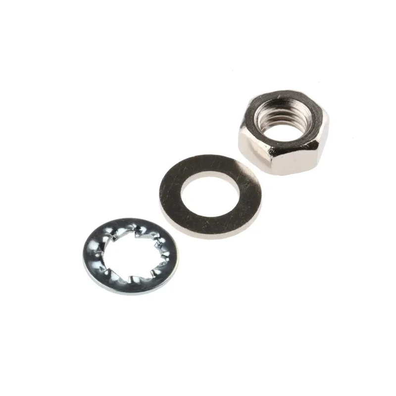 RS PRO Brass, Steel Hex Nut & Washer with Internal Tooth Kit 200 Pieces M5 Threads 483-0906