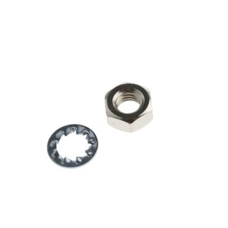 RS PRO Steel and Brass Hex Nut & Internal Tooth Washer Kit M6, 400 Pieces 483-0912
