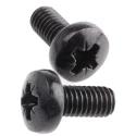 RS PRO Pozidriv Pan Steel Machine Screw Black Passivated 12 mm M6 483-1044