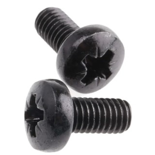 RS PRO Pozidriv Pan Steel Machine Screw Black Passivated 12 mm M6 483-1044