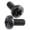 RS PRO Pozidriv Pan Steel Machine Screw Black Passivated 12 mm M6 483-1044