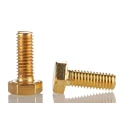 RS PRO Plain Brass Hex Bolt M6 x 16 mm, Plain Finish, DIN 933 483-2362