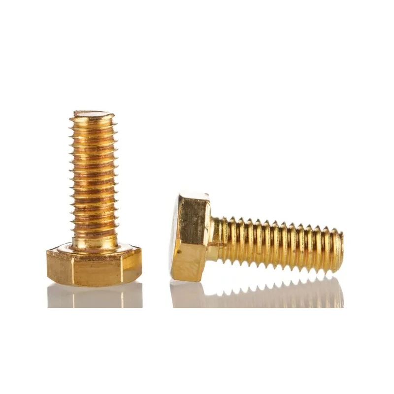 RS PRO Plain Brass Hex Bolt M6 x 16 mm, Plain Finish, DIN 933 483-2362