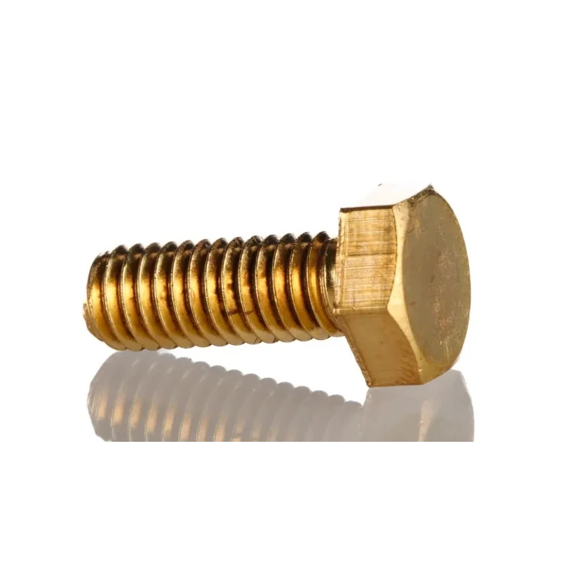 RS PRO Plain Brass Hex Bolt M6 x 16 mm, Plain Finish, DIN 933 483-2362