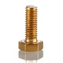 RS PRO Plain Brass Hex Bolt M6 x 16 mm, Plain Finish, DIN 933 483-2362