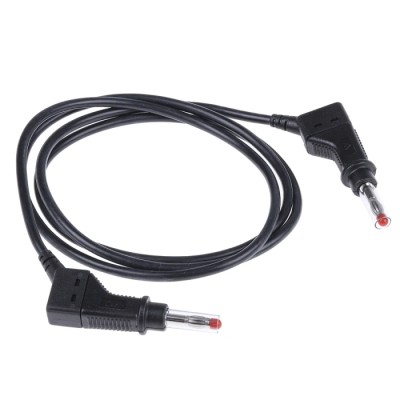 Staubli Connector Test Lead 32A, 600V, Black, 1 m Lead Length 66.9408-100-21